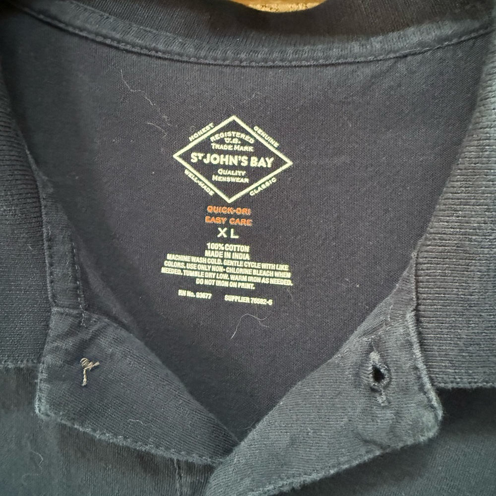 Men’s Classic St Johns Bay Navy Polo Shirt - Picture 3 of 5